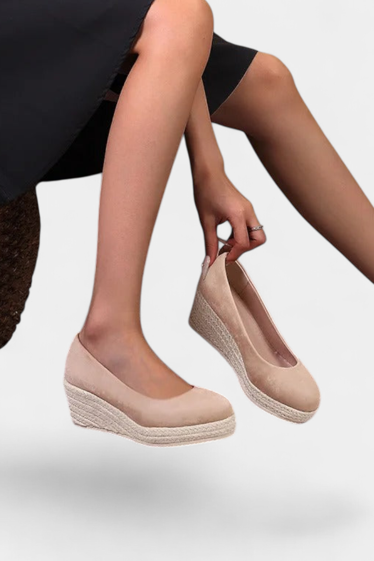 Laupa Zapatos de Plataforma con Suela Trenzada Estilo Espadrille