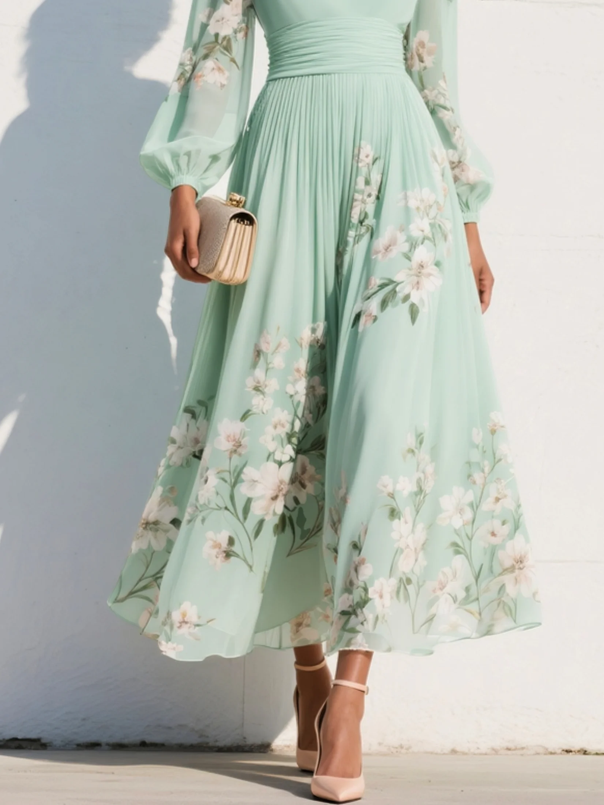 Gisela | Vestido Verde Claro Floral