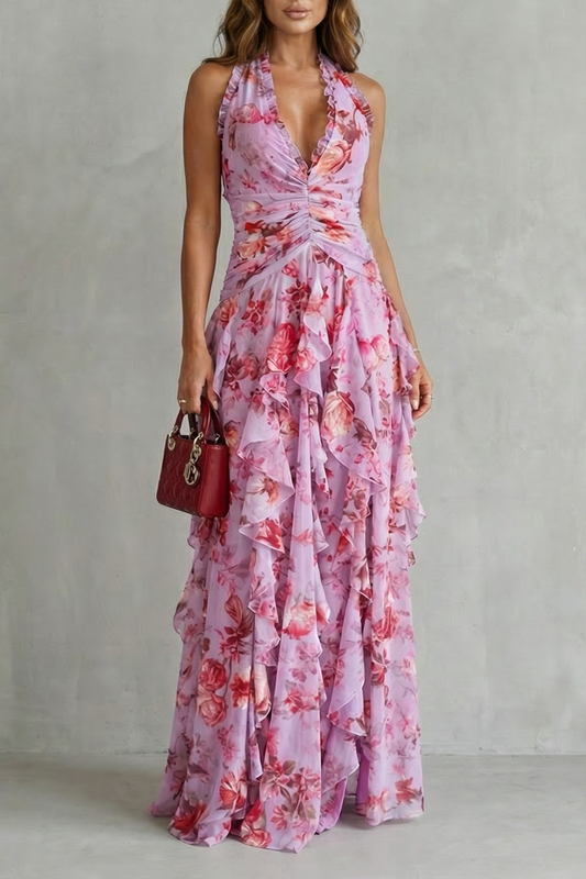 Bella | Vestido Largo Romántico de Rosas