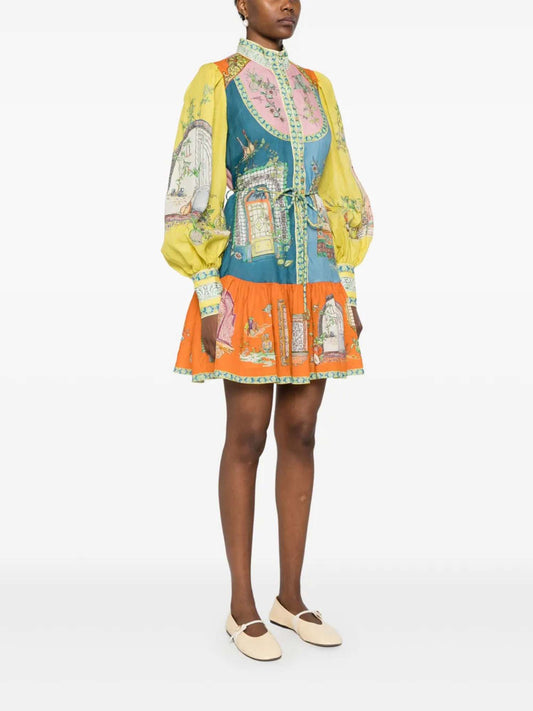 VESTIDO MINI ESTAMPADO DE INSPIRACIÓN ARTÍSTICA