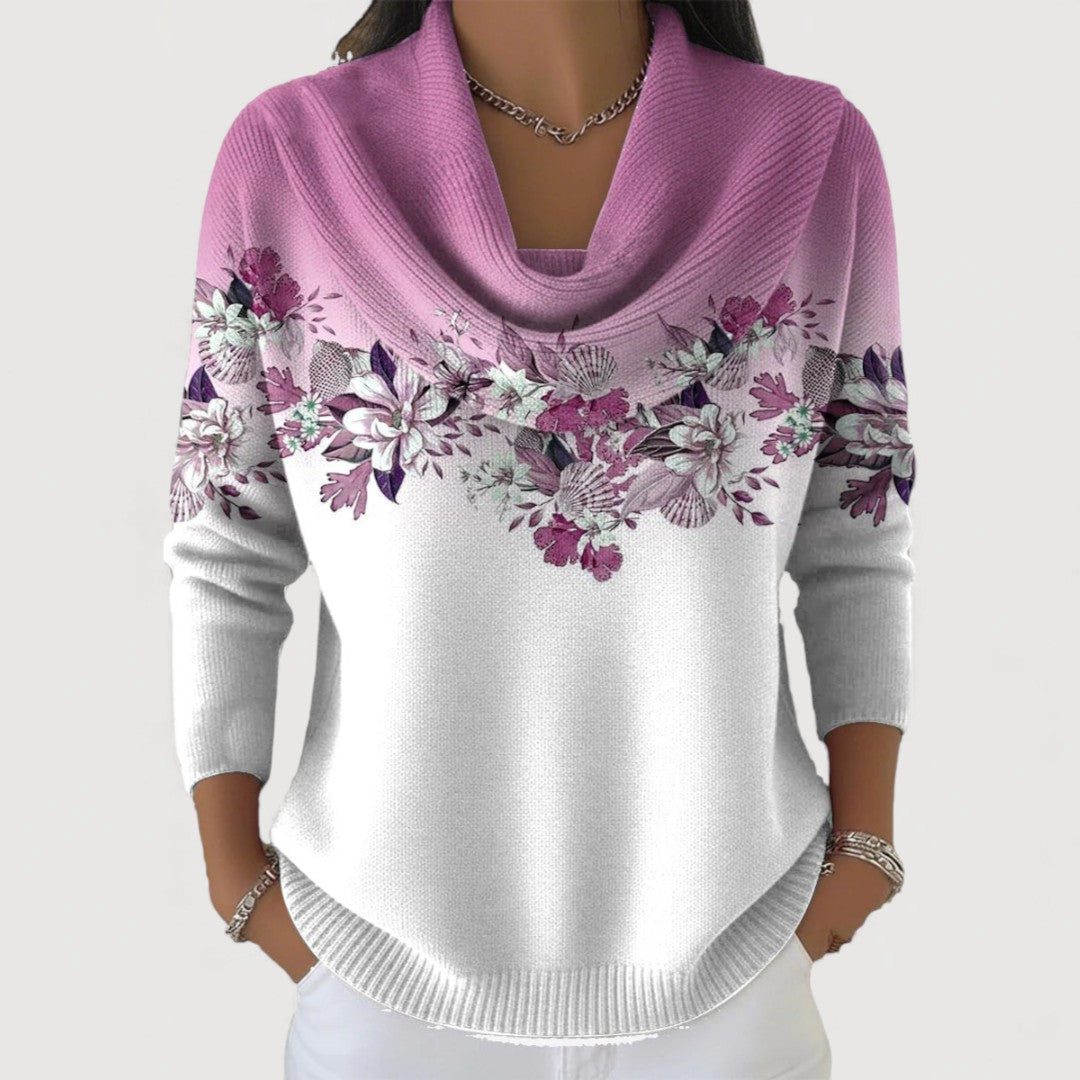 Alba | Jersey Floral con Cuello Vuelto - imagen 2