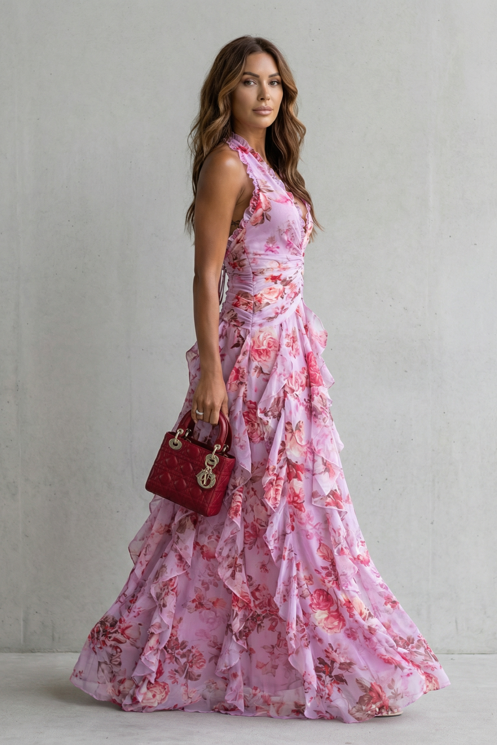 Bella | Vestido Largo Romántico de Rosas
