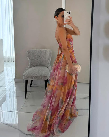 Giselle | Encantador Vestido Largo Con Estampado Floral