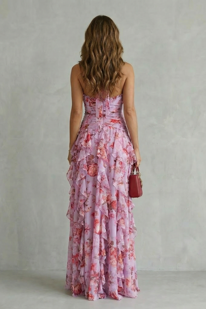 Bella | Vestido Largo Romántico de Rosas