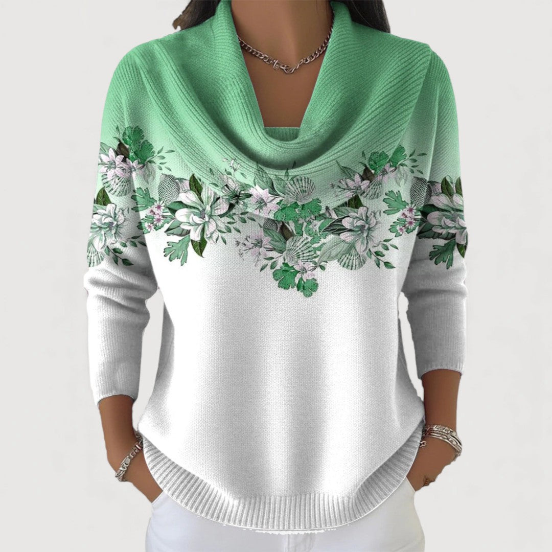 Alba | Jersey Floral con Cuello Vuelto - imagen 5