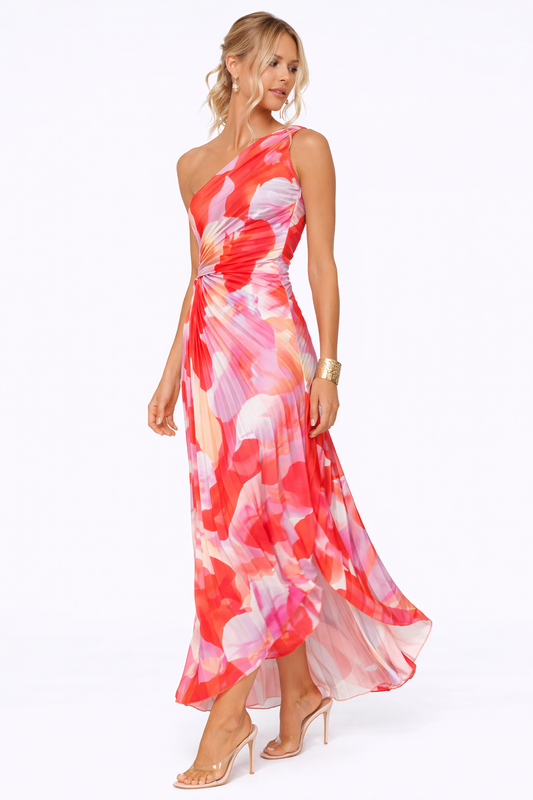 VESTIDO MAXI ASIMÉTRICO ESTAMPADO