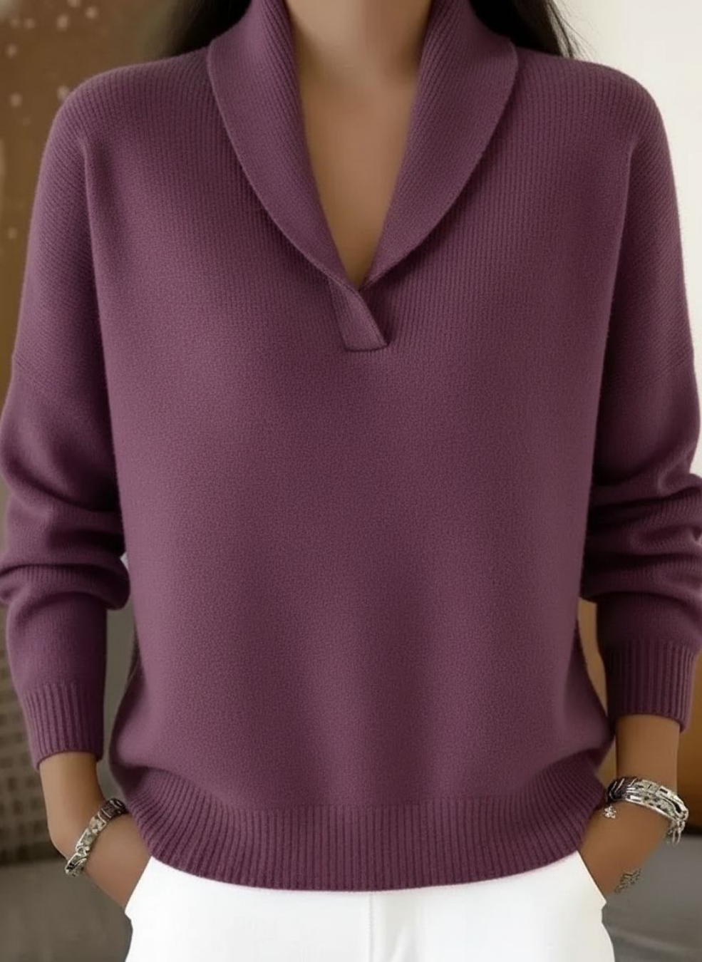 Encarna | Jersey con Cuello de Pico - imagen 5