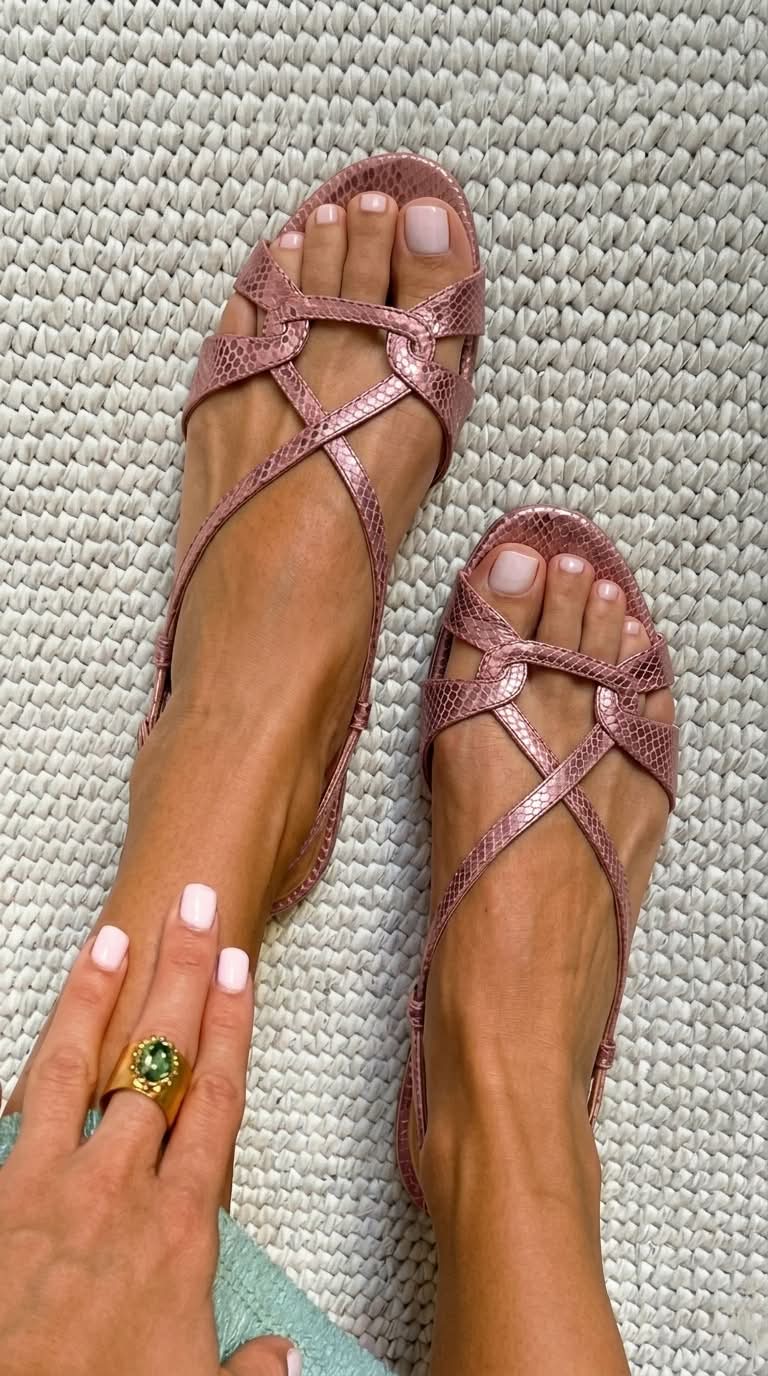 Sandalias slingback efecto serpiente - detalle