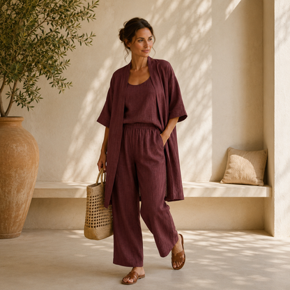 Isabela | Conjunto de Lino Premium 3 Piezas