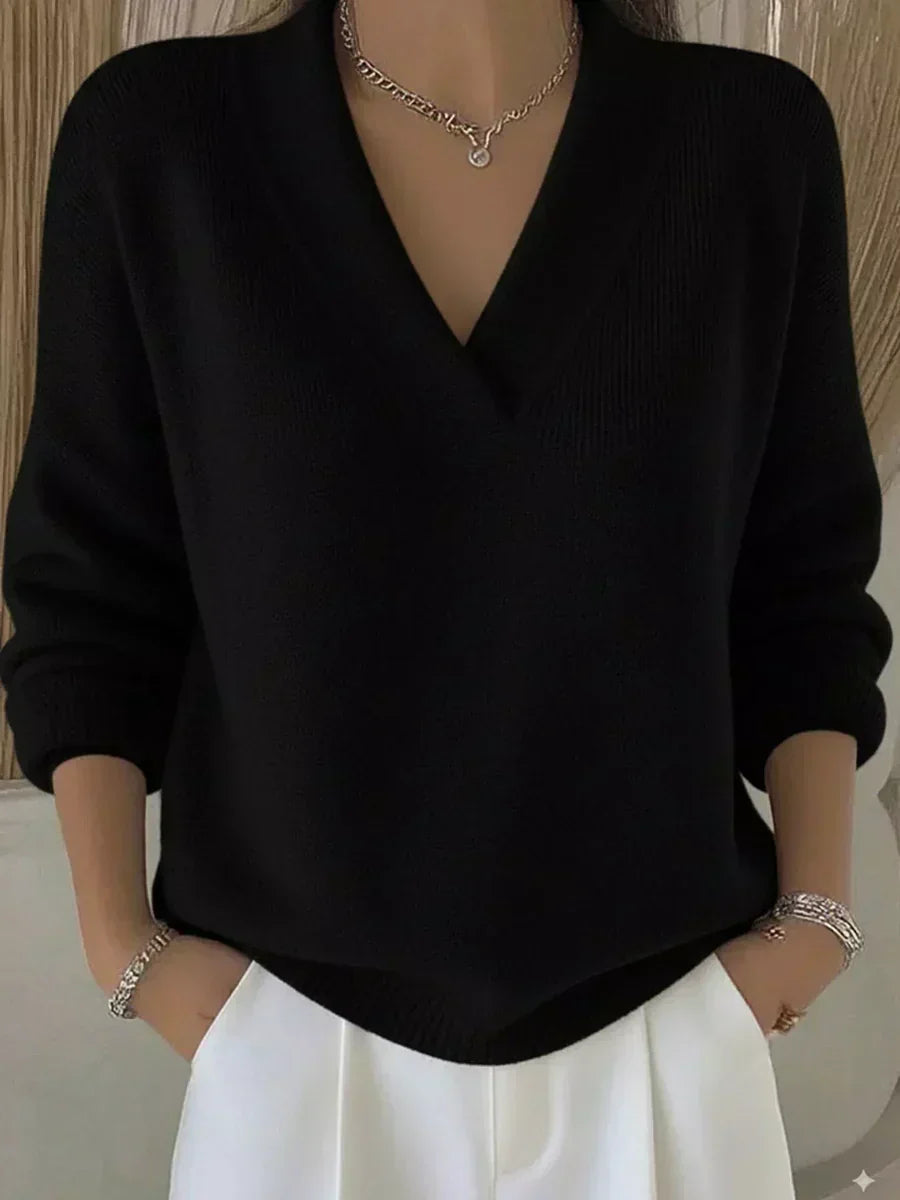 Violeta | Jersey Holgado con Cuello de Pico - imagen 4