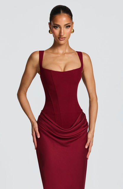 VESTIDO LARGO CORSET DRAPEADO