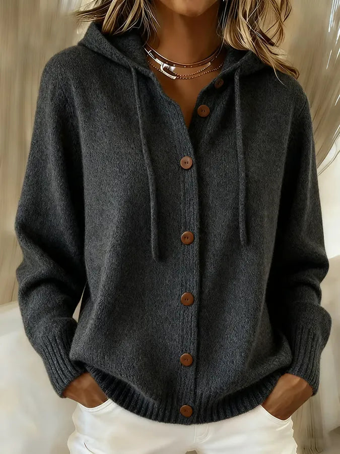 Begoña | Chaqueta de Punto con Capucha y Botones - imagen 7