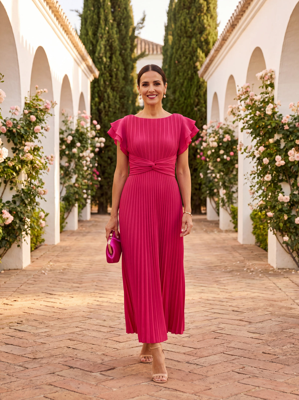 Silvia | Elegante Vestido Largo con Cintura Anudada