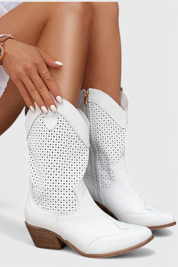 Anna Botas de Vaquero Modernas con Cremallera Lateral