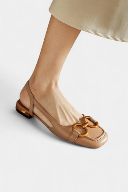 Alma Mocasines Slingback con Punta Cuadrada