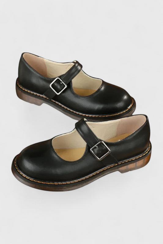 Lareina Zapatos Mary Jane Vintage con Correa y Suela de Confort