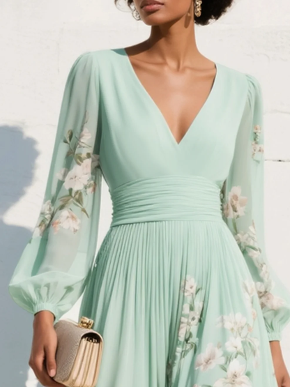Gisela | Vestido Verde Claro Floral