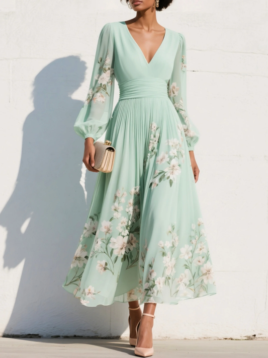 Gisela | Vestido Verde Claro Floral