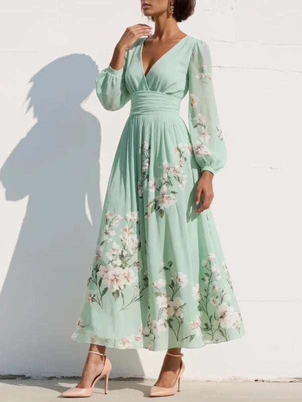 Gisela | Vestido Verde Claro Floral