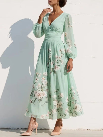 Gisela | Vestido Verde Claro Floral
