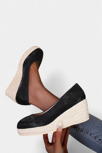 Laupa Zapatos de Plataforma con Suela Trenzada Estilo Espadrille