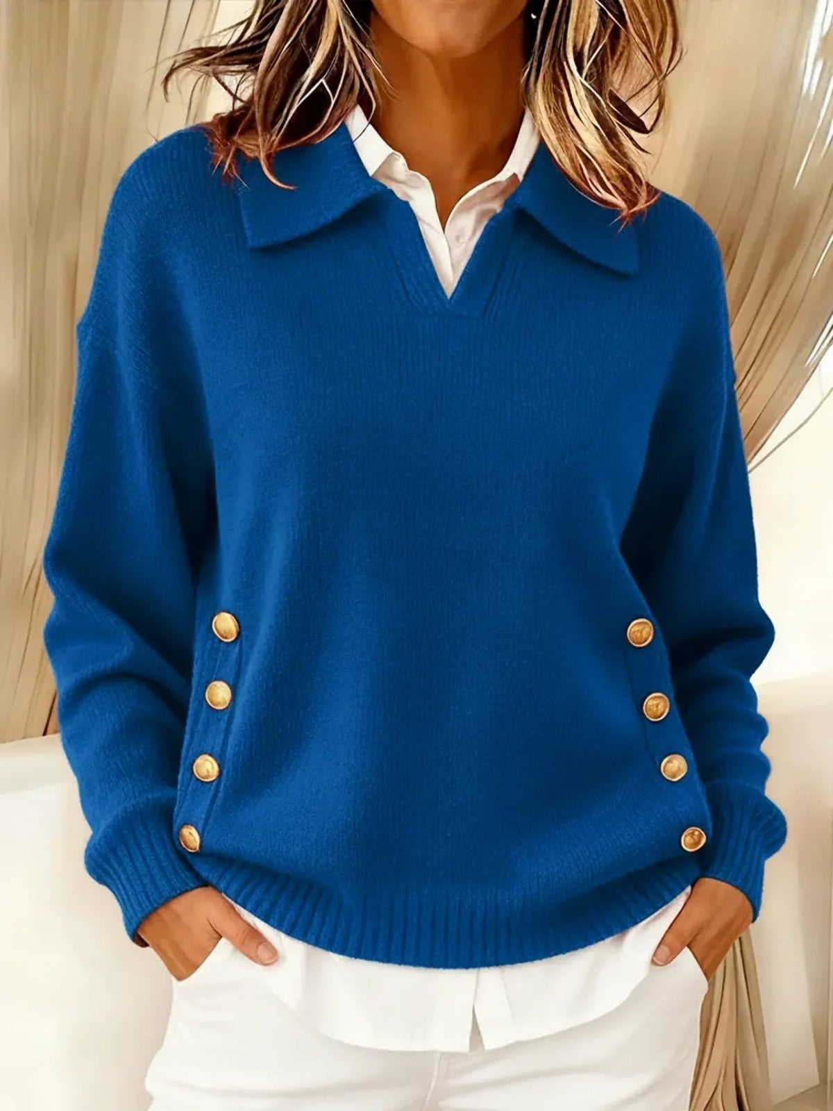 Vicenta | Jersey con Cuello Polo y Botones - imagen 4
