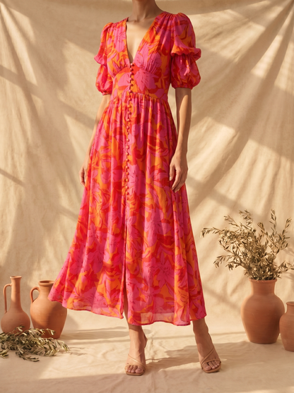 Amelia | Vestido Largo Resplandor Solar