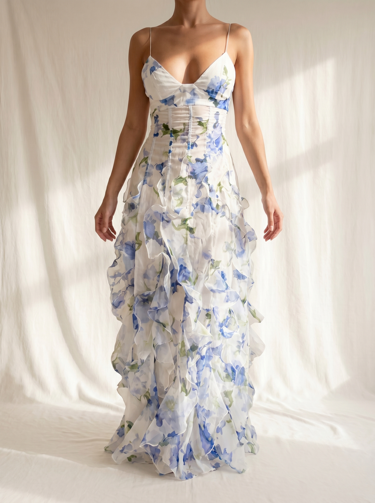 Úrsula | Vestido Midi Floral con Volantes