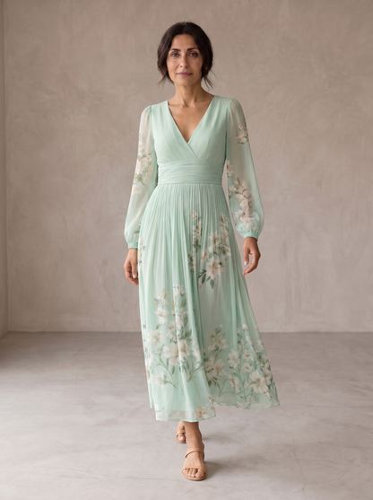 Gisela | Vestido Verde Claro Floral