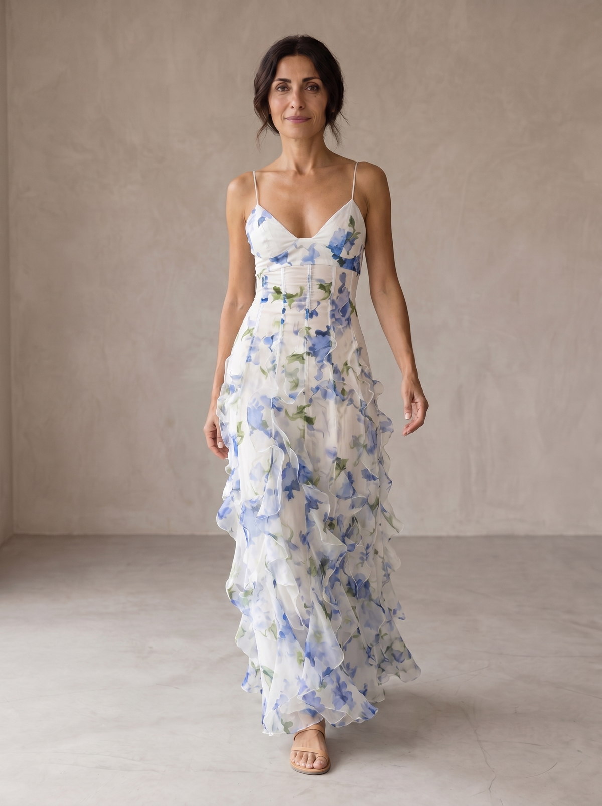 Úrsula | Vestido Midi Floral con Volantes