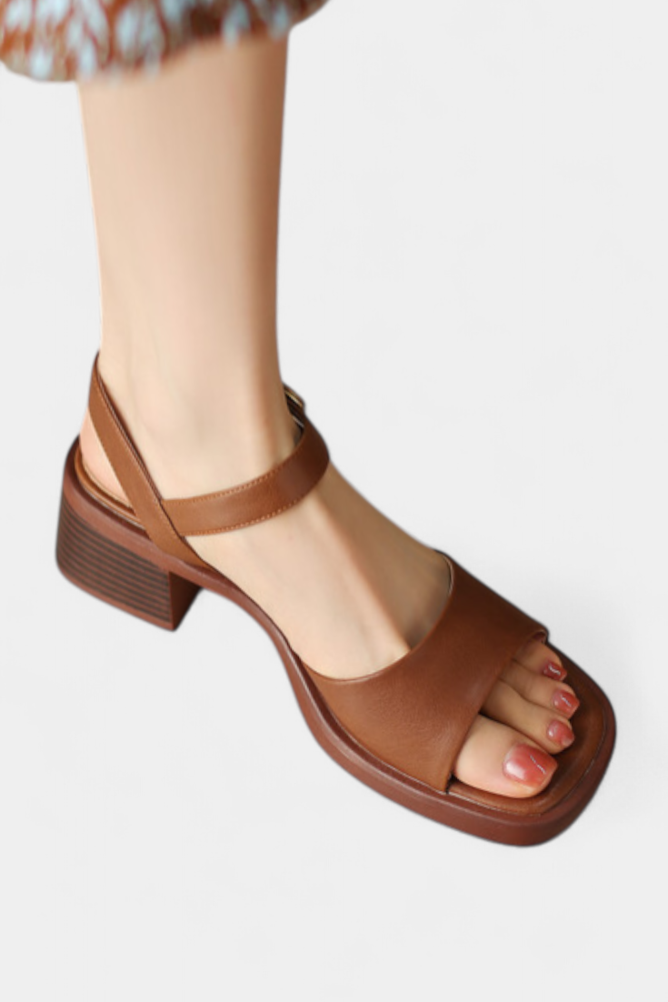 Rozminda Sandalias Planas de Inspiración Vintage con Tiras Delicadas