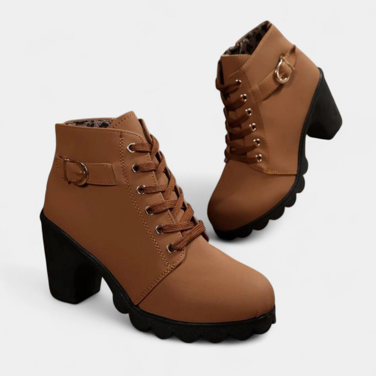 Katni Botines con Cordones y Hebilla Metálica