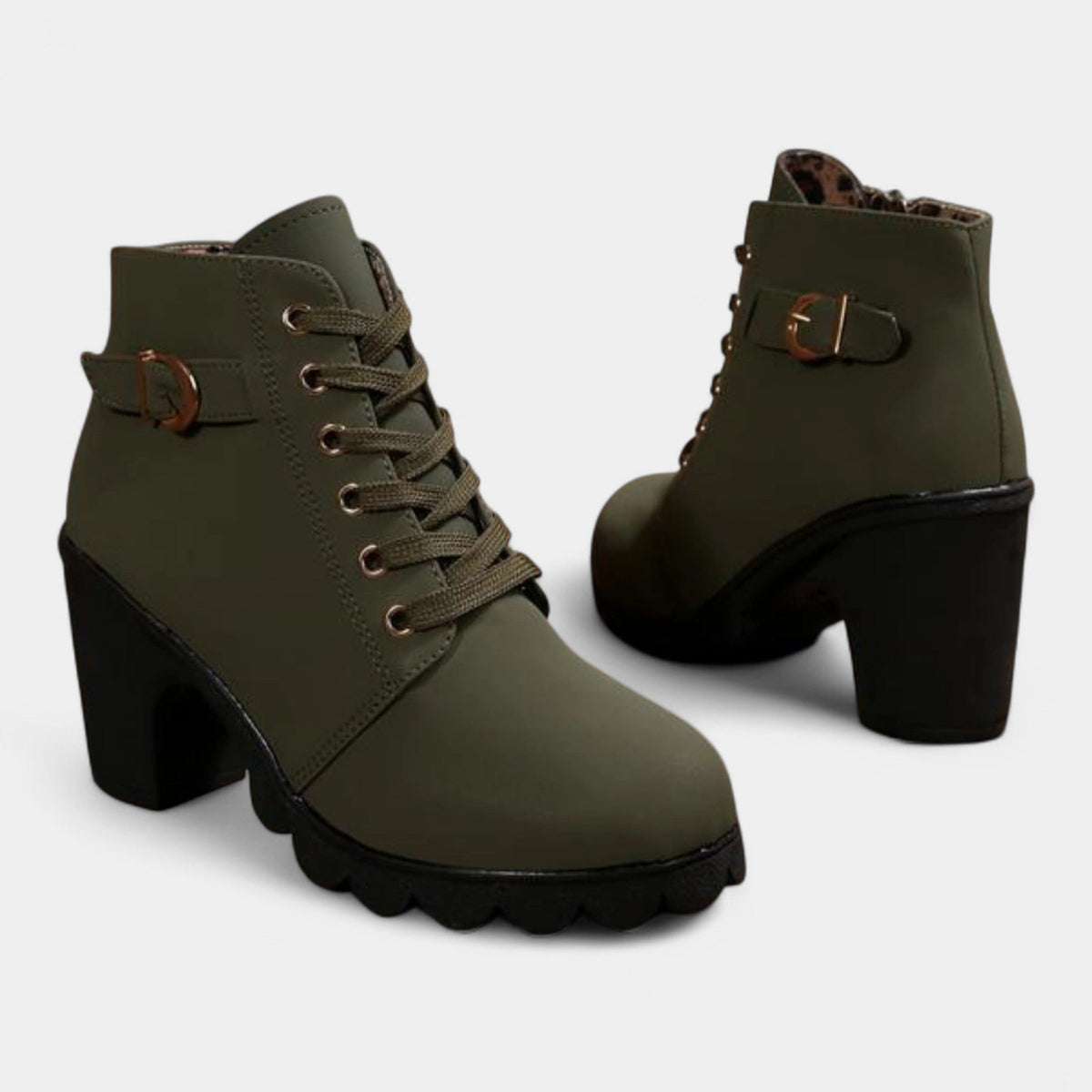 Katni Botines con Cordones y Hebilla Metálica