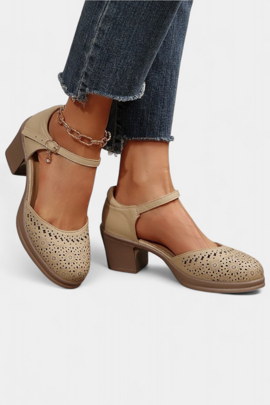 Cirila Botines de Mujer de Cuero Sintético con Hebilla Decorativa