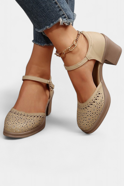 Cirila Botines de Mujer de Cuero Sintético con Hebilla Decorativa