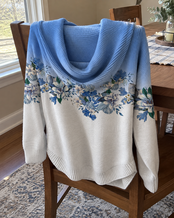 Alba | Jersey Floral con Cuello Vuelto · Imagen de estilo generada con IA
