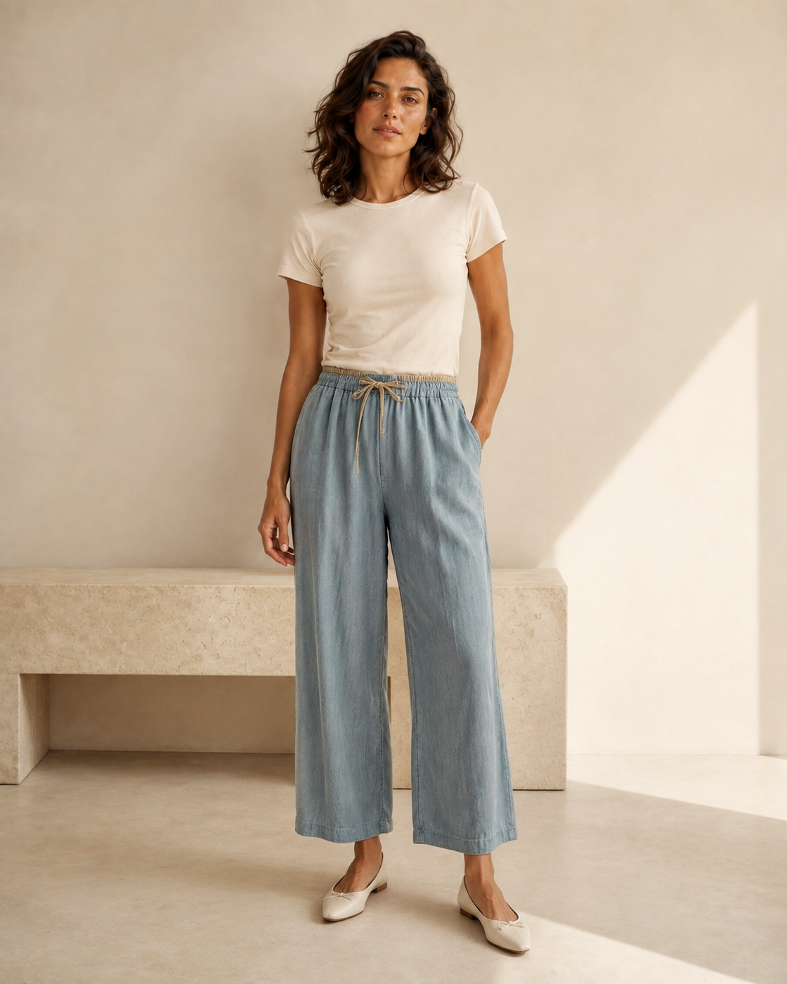 Annalisa | Pantalón bombacho de lino suave — Imagen 1