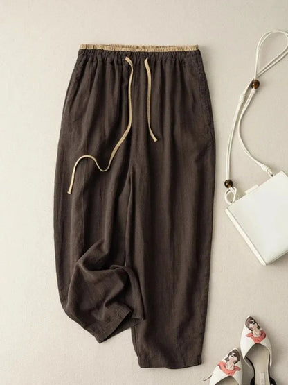 Annalisa | Pantalón bombacho de lino suave — Imagen 3