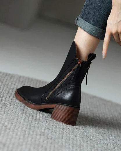 Pernelle | Botas de piel con tacón cuadrado