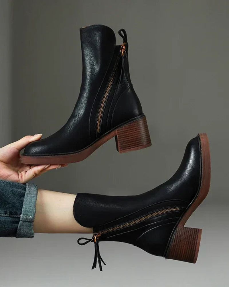Pernelle | Botas de piel con tacón cuadrado