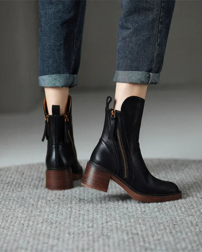 Pernelle | Botas de piel con tacón cuadrado