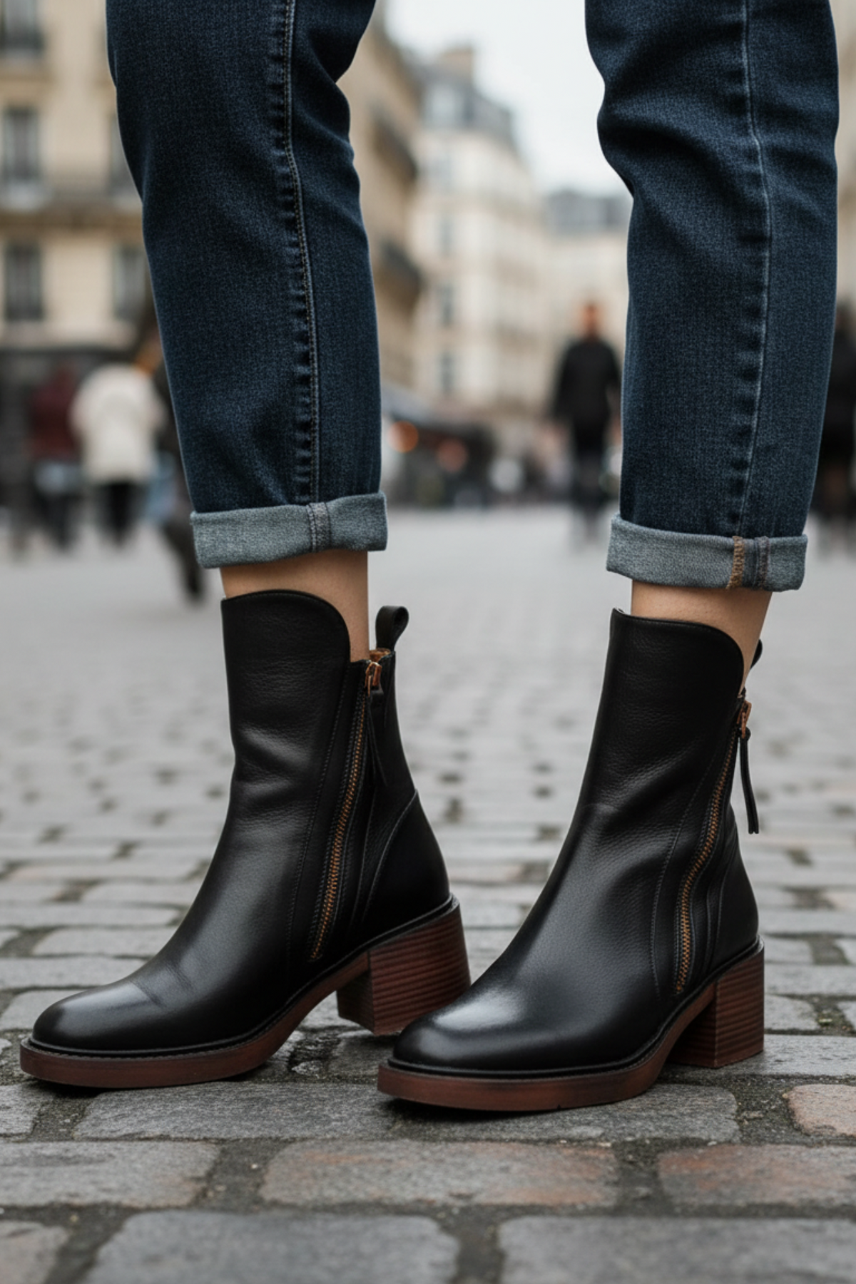 Pernelle | Botas de piel con tacón cuadrado
