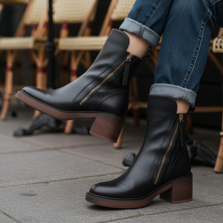 Pernelle | Botas de piel con tacón cuadrado