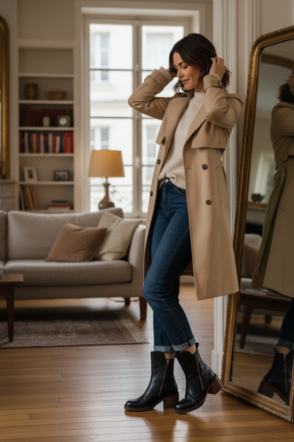 Pernelle | Botas de piel con tacón cuadrado