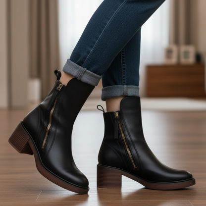 Pernelle | Botas de piel con tacón cuadrado